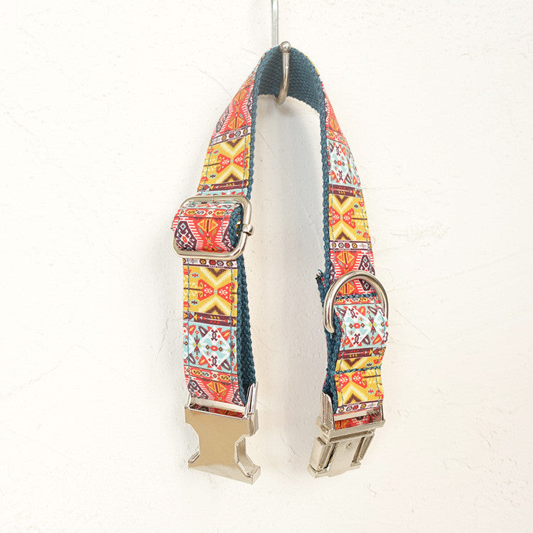 New Metal Buckle Dog Collar - Ethnic Style Pet Accessory