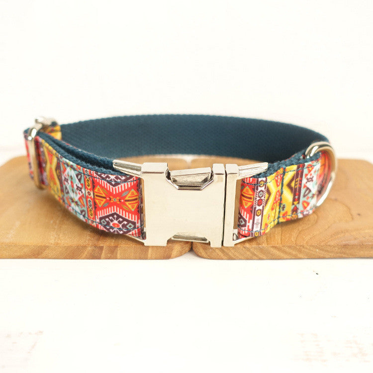 New Metal Buckle Dog Collar - Ethnic Style Pet Accessory